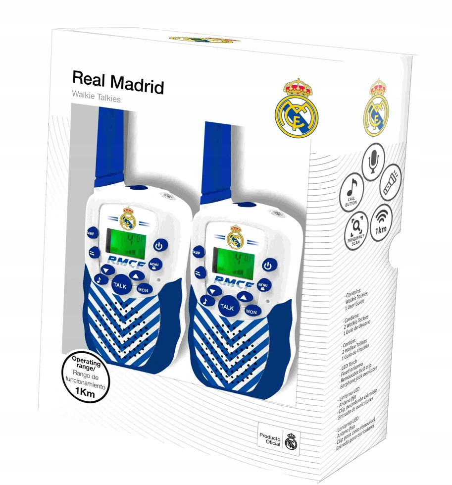 Ekids Vaikams Euroswan Ispanija *****Real Madrid Walkie Talkie Pro 1km 96832