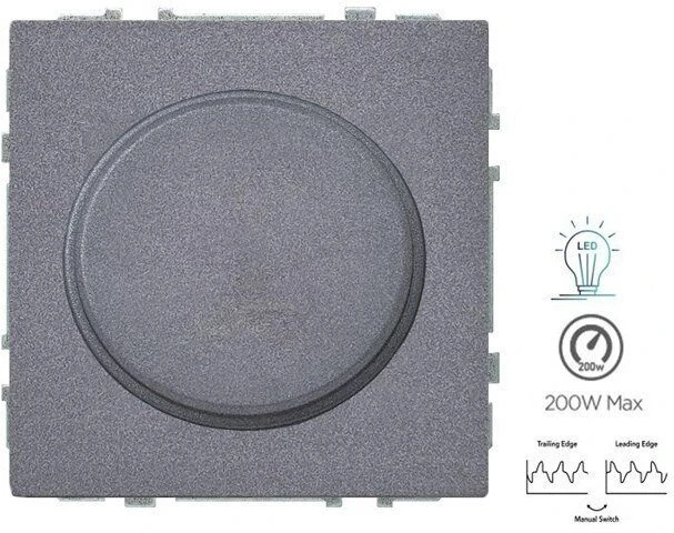 Liregus 5-200W LED šviesos ryškumo reguliatorius MODERN, be rėmelio, juodas