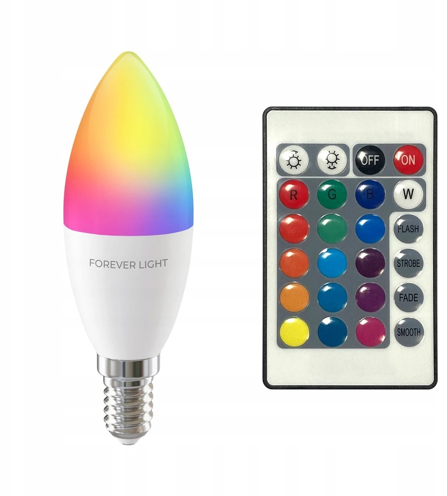 Eko Light Telforceone Forever Light LED Bulb RGB E14 C37 5W 500lm 4000K class F