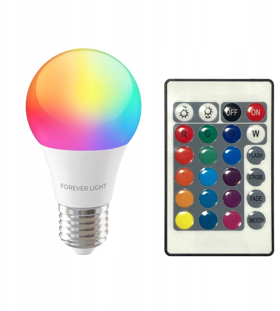 Eko Light Telforceone Forever Light LED Bulb RGB E27 A60 8W 850lm 4000K class F
