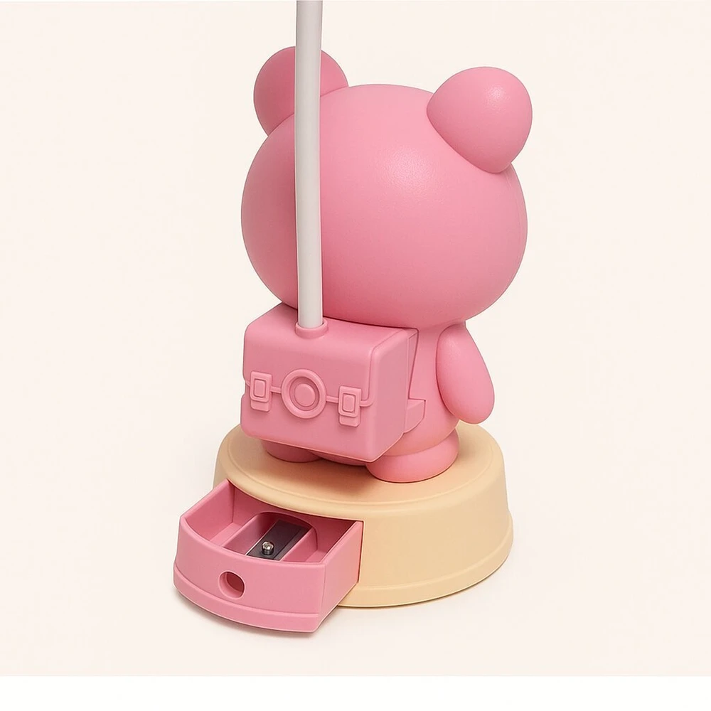 Eko Light Kiddyz NL2 Kosmiskā Varde Bērnu Nakts Gaisma Galda Lampa (20x10cm) ar USB Enerģiju un Zīmuļu Asinātāju Rozā