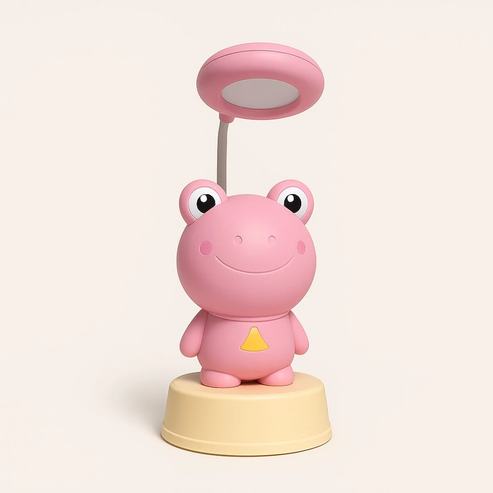 Eko Light Kiddyz NL2 Kosmiskā Varde Bērnu Nakts Gaisma Galda Lampa (20x10cm) ar USB Enerģiju un Zīmuļu Asinātāju Rozā