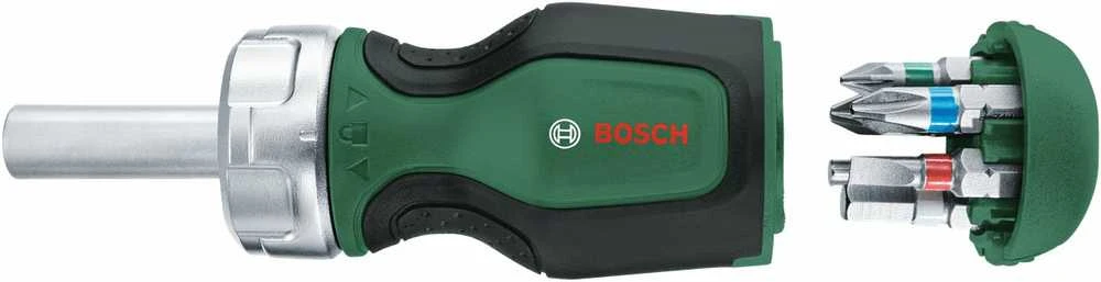 „Bosch Stubby Ratchet“ atsuktuvas, 6 antgaliai (1 dėtuvė)