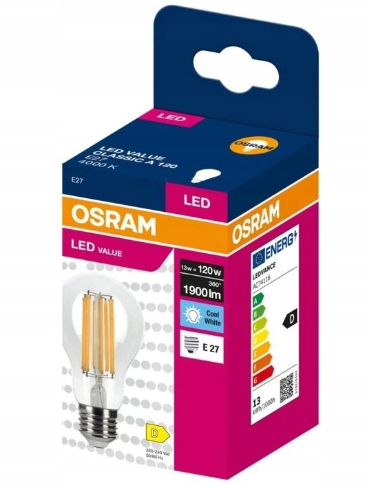 Eko-Light LED lemputė VALUE CLASSIC E27 P 120 13W 1900lm 4000K filamentinė