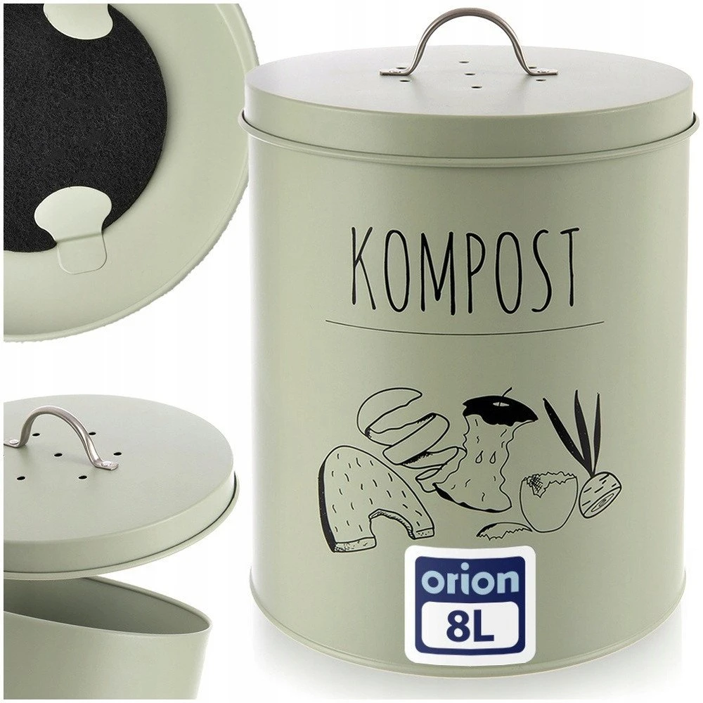 Ekobat Orion Bioatliekų Dėžė su Anglies Filtru 8 l - Žalia
