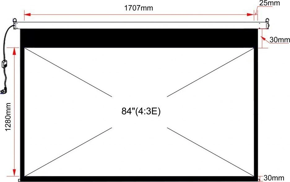 Projektorius ART ELECTRIC SCREEN 84inch 127x170cm su pultu EA-84 4:3