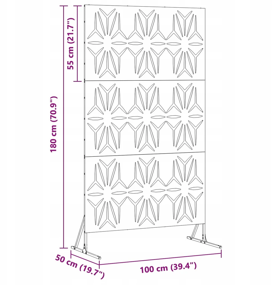 Privatumo žaliuzės 100 x 50 x 180 cm Galvanizuotas plienas