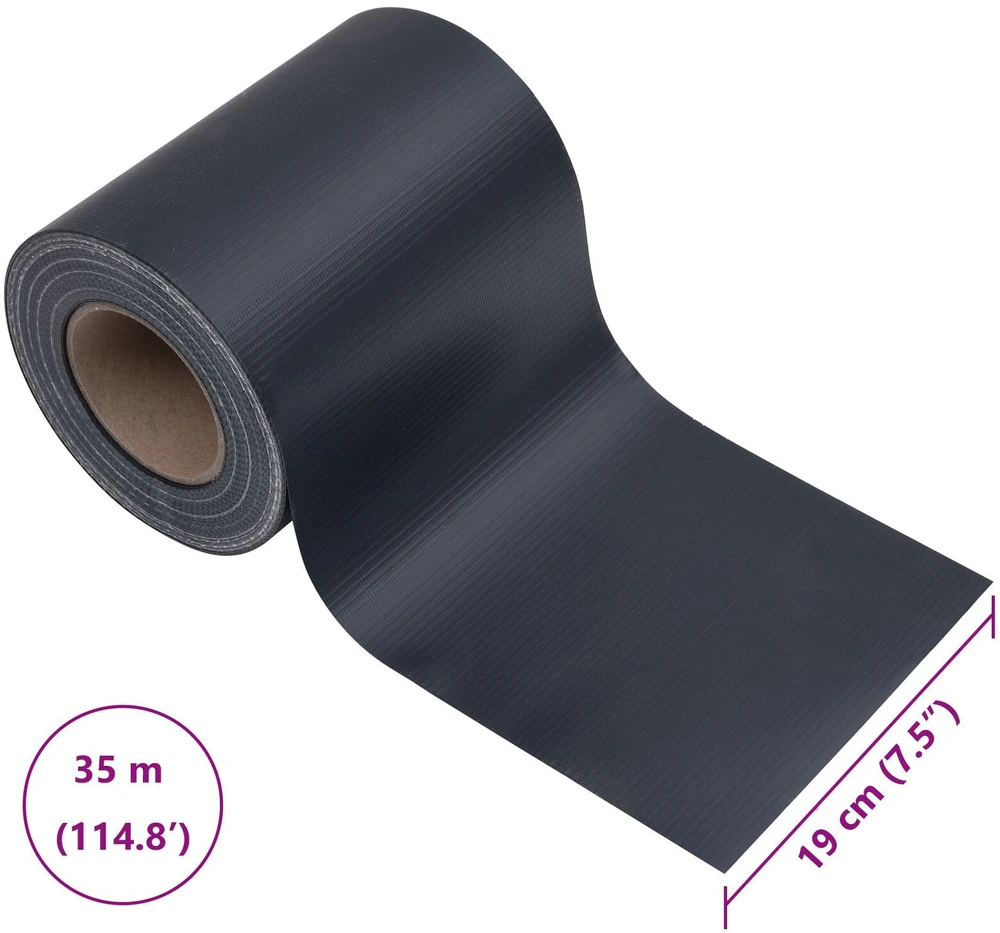 Sodo privatumo ekranai 70 x 0,19 m PVC Tamsiai pilka
