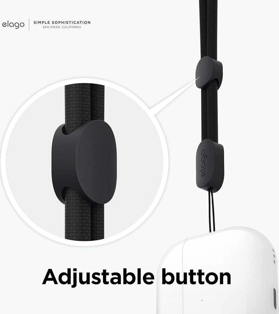 Elago AirPods Pro 2 Nylon Strap TPU Shell dėklas - etui su paskiem do AirPods Pro 2 šviesiai violetinė
