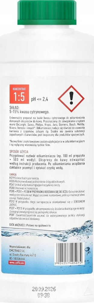 Electrolux Odkamieniacz kavos aparatams do kawy 500ml COFFIX