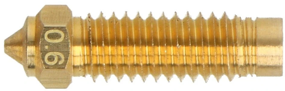 Žalvarinis 0.6 mm 3D spausdintuvo antgalis spausdintuvams
