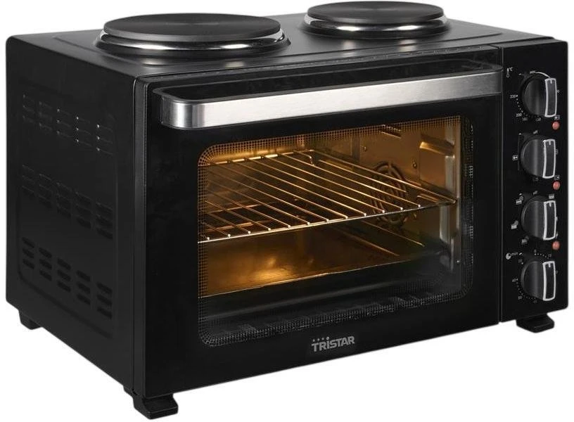 Elektrinė krosnelė Tristar konvekcinė orkaitė su 2 kaitinimo plokštėmis | OV-3670 | 35 l | 3200 W | Juodas