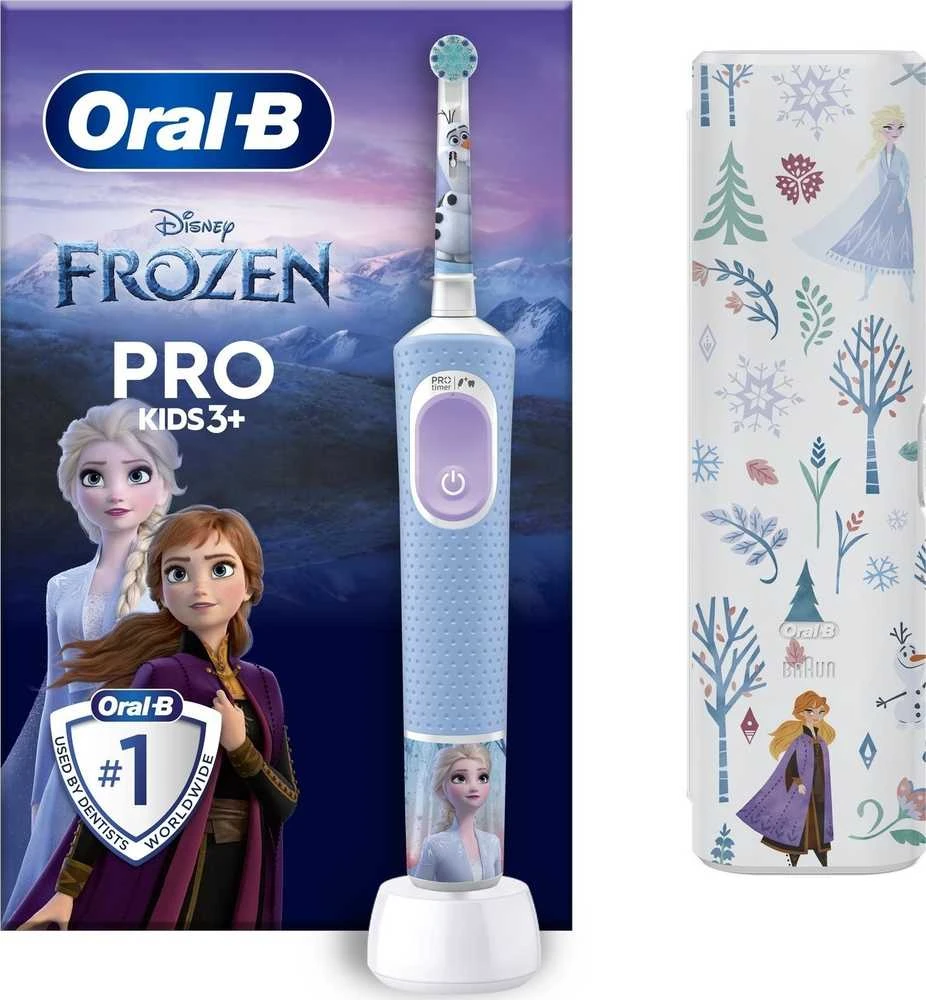 Elektrinis dantų šepetėlis Oral-B Kids 3+ Frozen + Dėklas