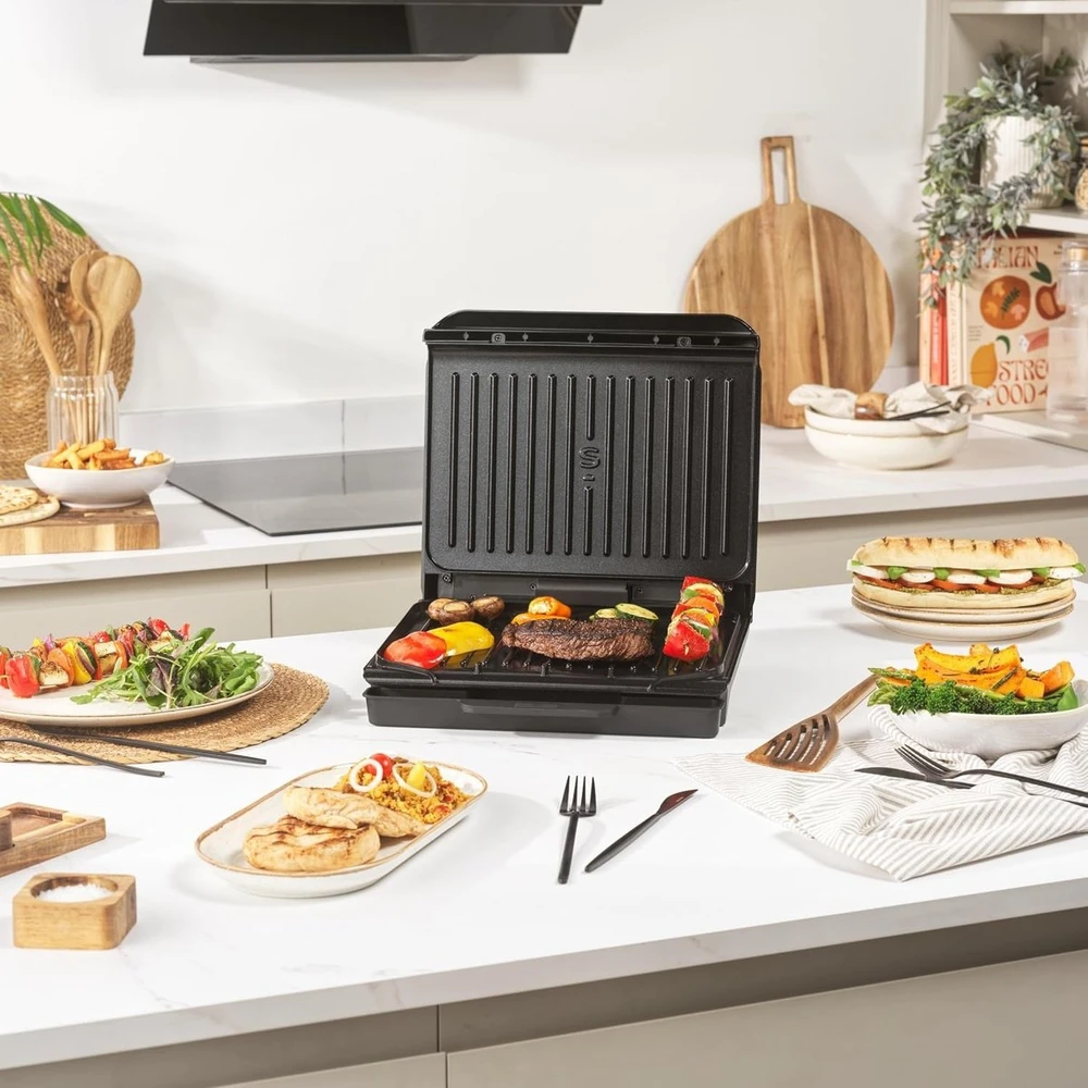 Elektrinis grilius Salter Daily be PFAS EK6235VDE 4 porcijų steikai panini 30x21cm 1500W