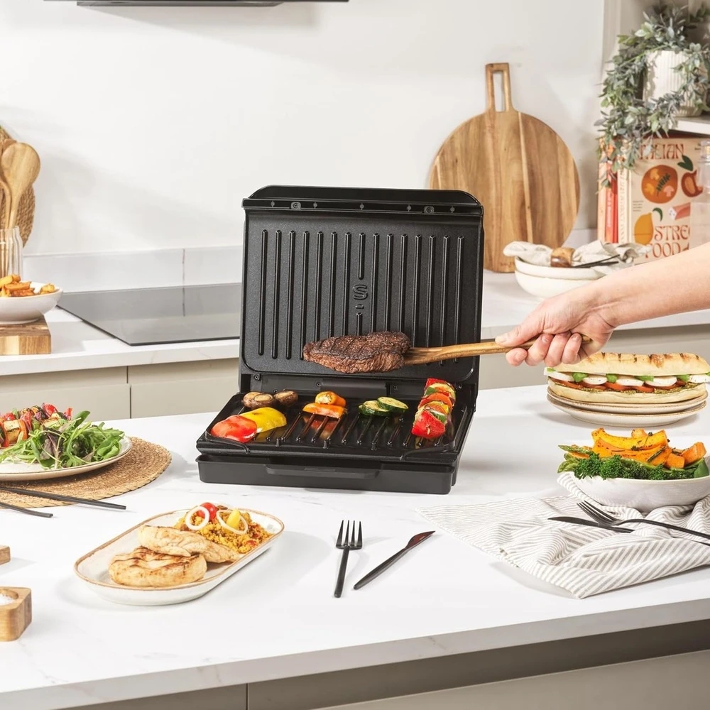 Elektrinis grilius Salter Daily be PFAS EK6235VDE 4 porcijų steikai panini 30x21cm 1500W