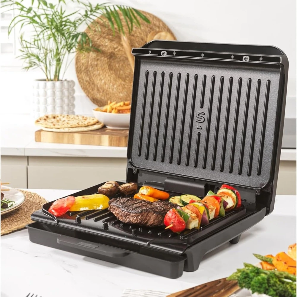 Elektrinis grilius Salter Daily be PFAS EK6235VDE 4 porcijų steikai panini 30x21cm 1500W