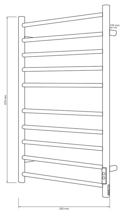 Elektrinis rankšluosčių džiovintuvas Thema Lux BK-109W-10T, juodos spalvos