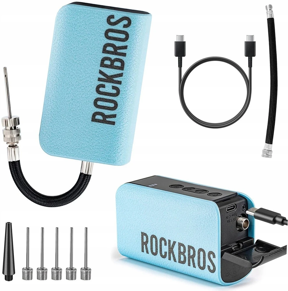 Rockbros 42520006001 Elektrinis siurblio kompresorius su skaitmeniniu ekranu kamuoliukams / balionams - Mėlyna