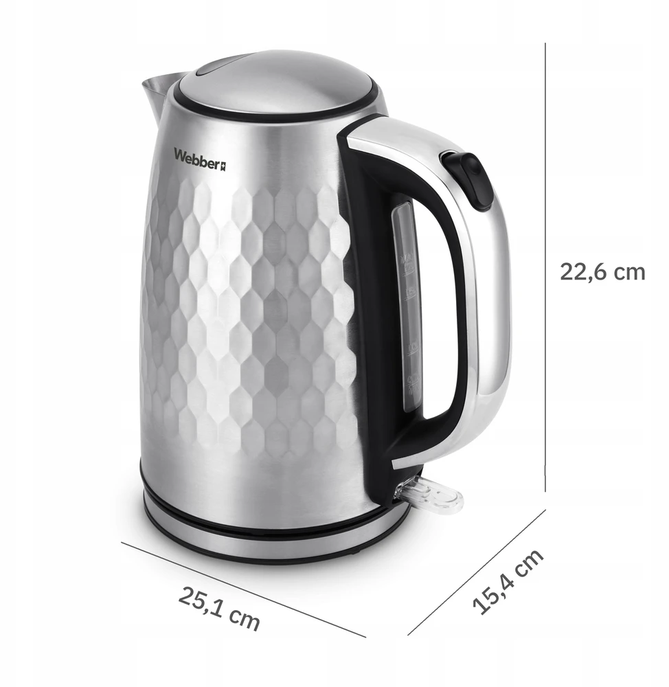 Virdulys Webber Elektrinis virdulys belaidės WK-330 2200 W 1,7 l juoda Inox
