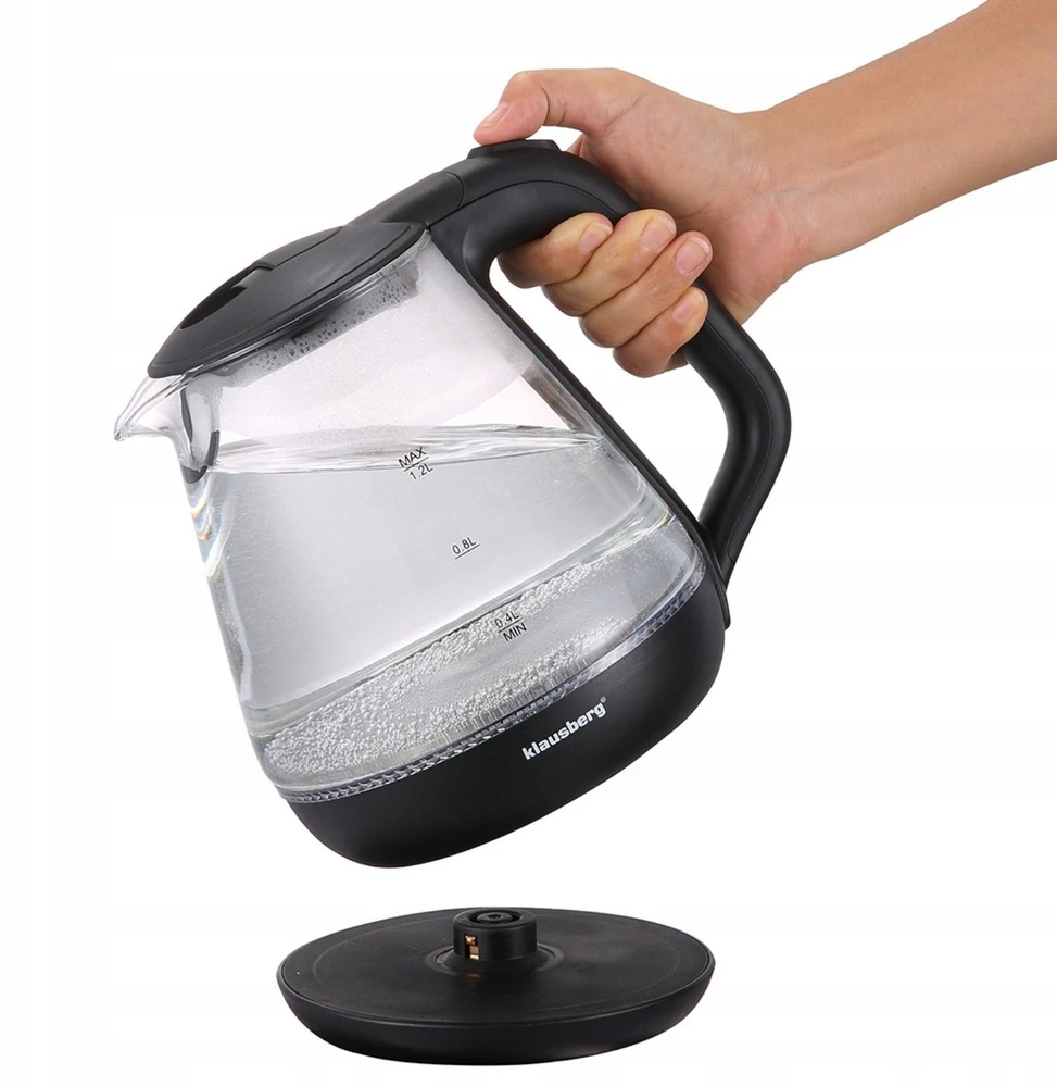 Virdulys, Elektrinis virdulys, stiklinis, 1,2 l, LED, Klausberg kb-9003