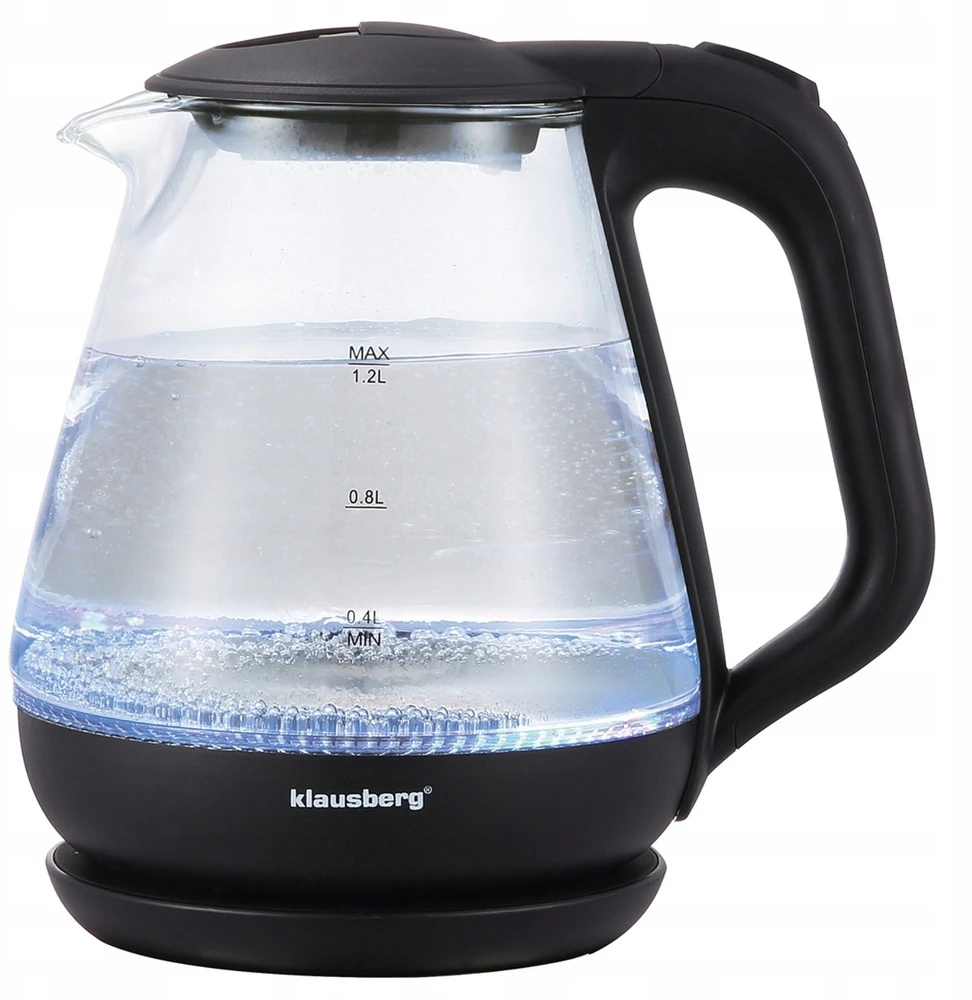 Virdulys, Elektrinis virdulys, stiklinis, 1,2 l, LED, Klausberg kb-9003