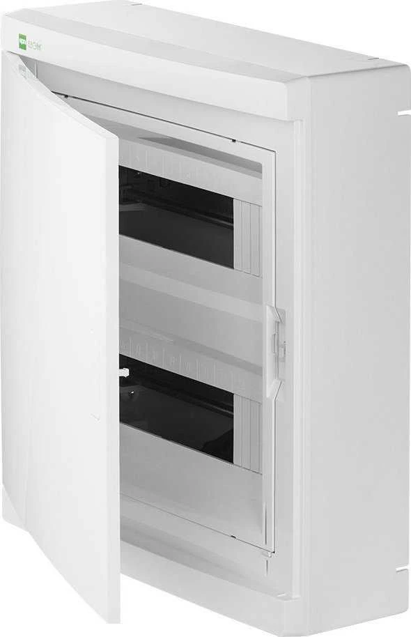 Elektro Plast Nasielsk 2425-00 Elegantiškas modulinis skirstomasis skydas 2x12 paviršiuje montuojamas IP40 N+PE baltos durys 2425-00