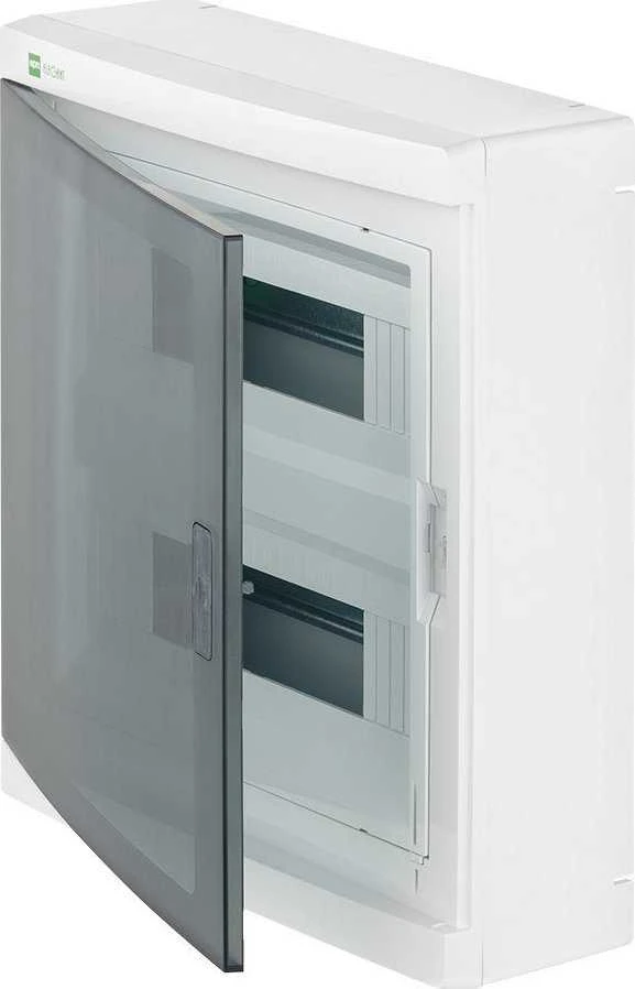 Elektro Plast Nasielsk 2425-01 Elegantiškas modulinis skirstytuvas 2x12 paviršiuje montuojamas IP40 N+PE skaidrios durys 2425-01