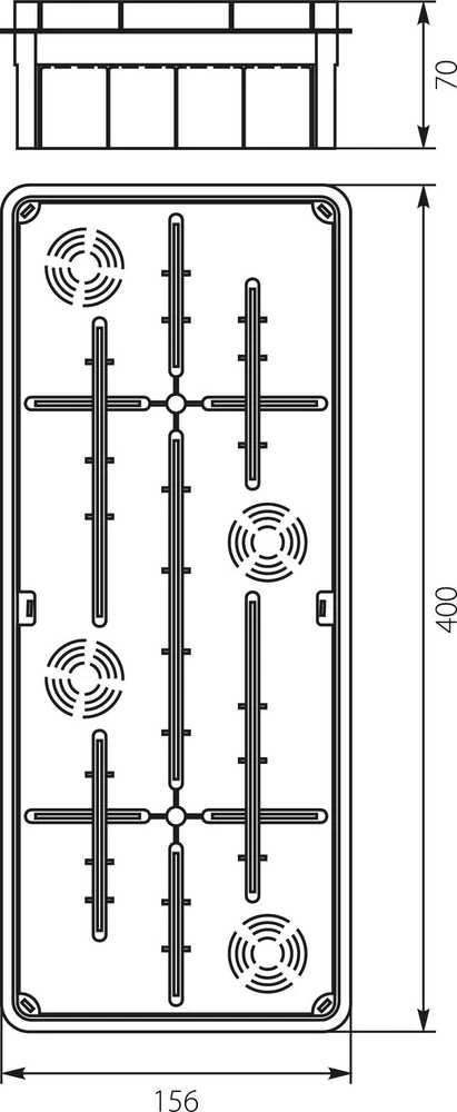 Elektro Plast 11.10 Įleidžiama dėžė 400x156x66mm Pp/t 10 11.10