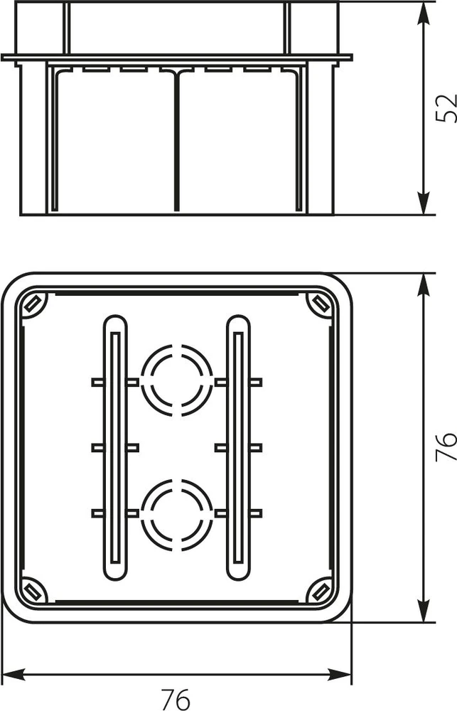 Elektro Plast 11.1 Įleidžiama dėžė 76x76x52mm Pp/t 1 11.1