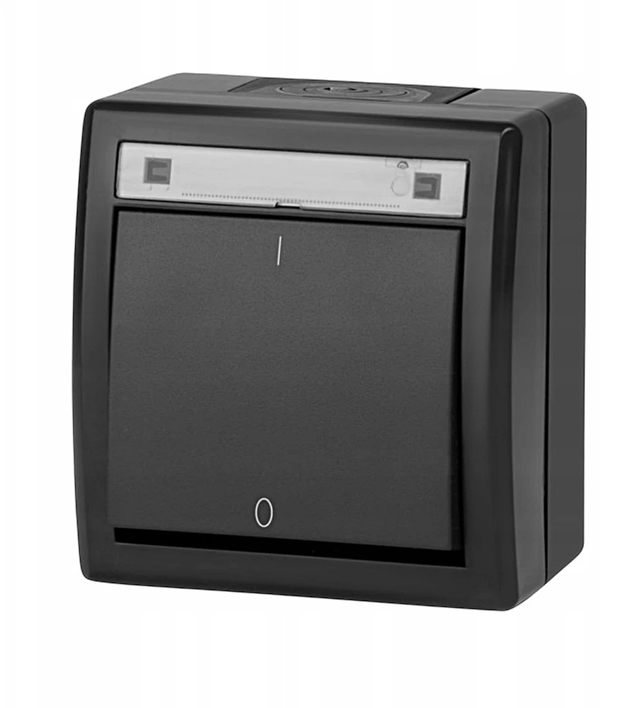 Elektro Plast Nasielsk 5003-17 AQUANT 2K paviršinio montavimo jungiklis, 2 polių, IP55, antracito spalvos 5003-17