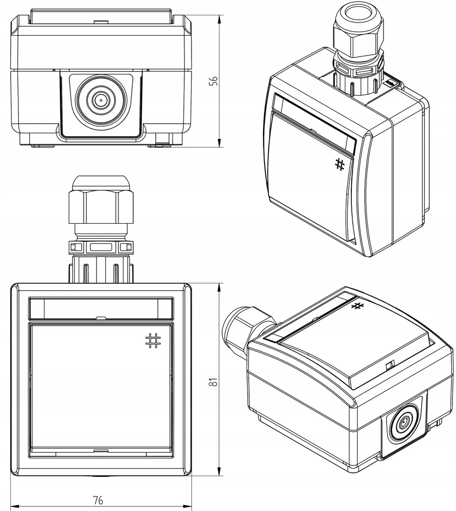 Elektro-Plast AQUANT 2K išorinis kryžminis jungiklis IP65 pilkas 5006-65