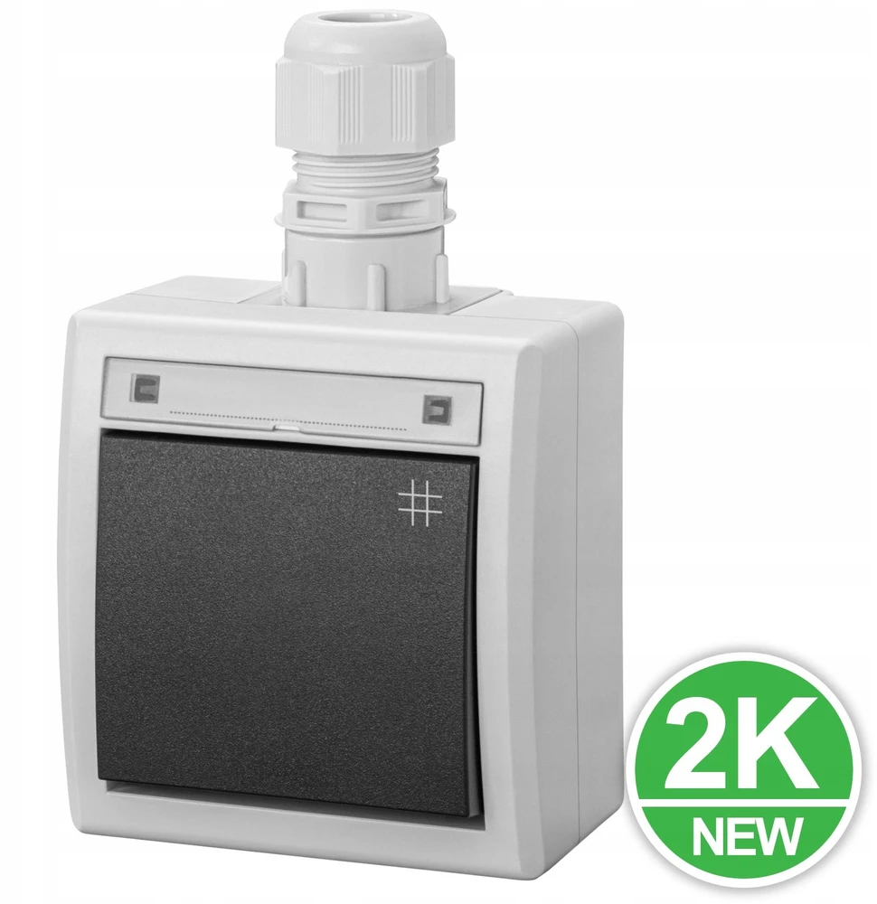 Elektro-Plast AQUANT 2K išorinis kryžminis jungiklis IP65 pilkas 5006-65