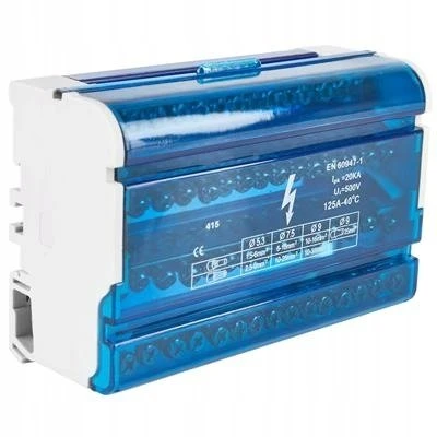 Elektro Plast 49.715 Paskirstymo blokas TH35 bėgiui arba zonai butas 125A BRZ-4X15 49.715