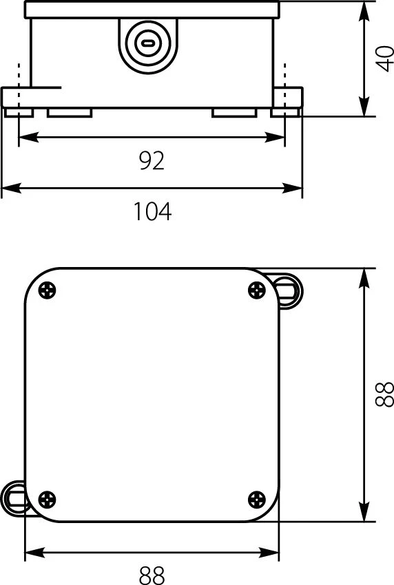 Elektro Plast 61.171 Dėžutė hermetiška tuščia 88x88x40mm IP44 balta VP 064-01 61.171