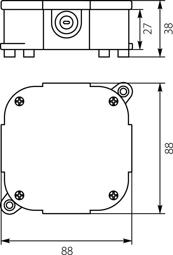 Elektro Plast Electro-Plast padangos / t sandarikliai ant gnybtų 1-4mm2 88x88x40mm IP44 whip VP 074-51 (61,175)