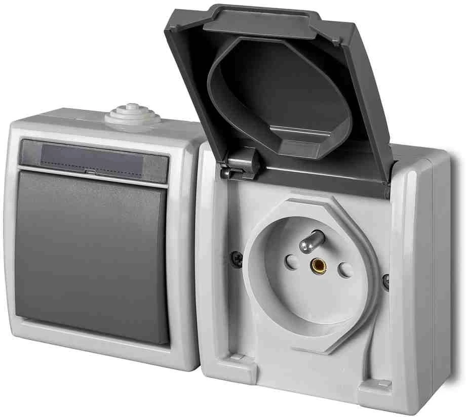 Socket and switch block ELEKTRO-PLAST AQUANT