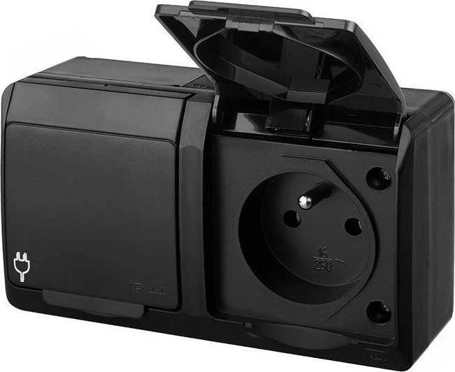 LIZDAS MONTUOJAMAS ANT PAVIRŠIAUS DVIGUBAS HERMES/0322-09/EPN 250 V AC 16 A IP44 Elektro-Plast