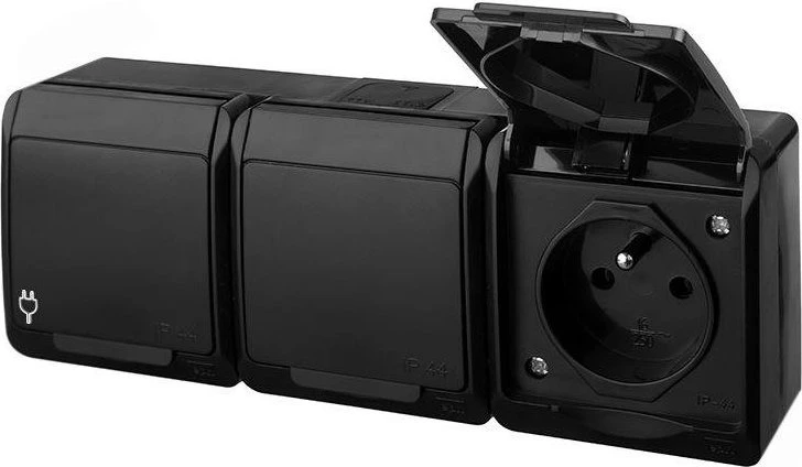 Elektro Plast Nasielsk GN.3-KR.3X2P+Z N/T IP44 JUODA HERMES