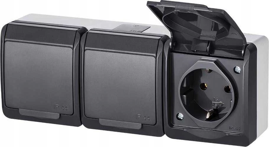 Trivietis kištukinis lizdas ELEKTRO-PLAST HERMES, IP44