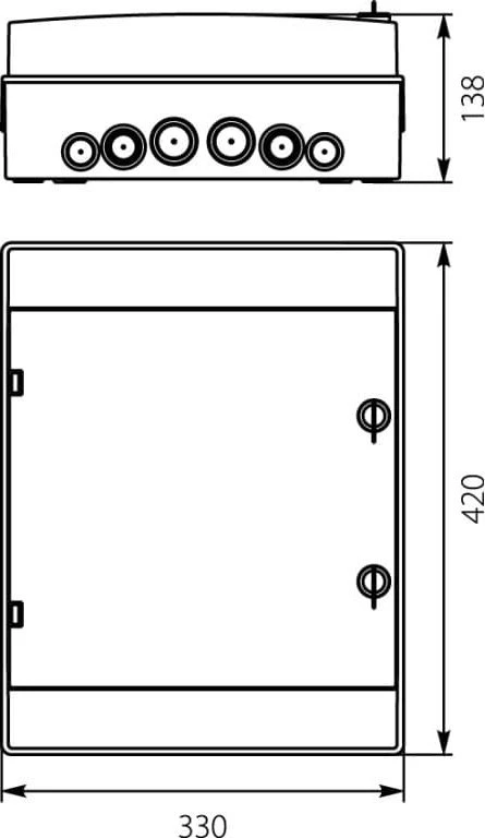 Elektro-Plast Hermetic modulinis skirstomasis įrenginys 500VAC/1500VDC 2x12 paviršinis IP65 RH-24/UV AC/DC 36.924