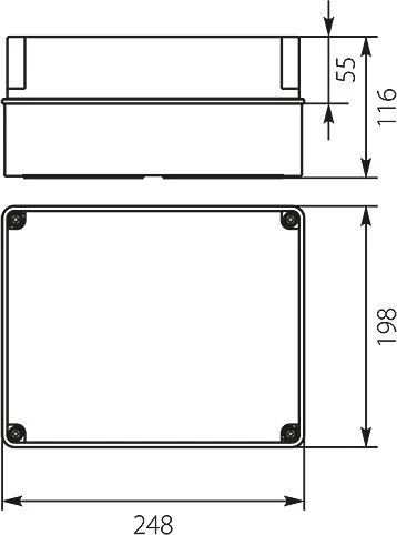 Elektro-Plast Hermetiškas paviršius montuojamas korpusas 248x198x106mm IP65 pilka OH-4B.1 (29.45)