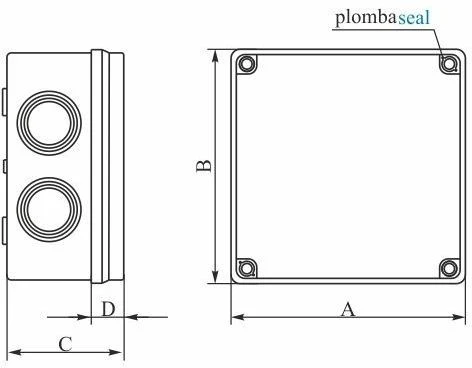 Elektro Plast Kambarys 198 x 248 x 96mm IP65 su tvirtinimo plokšte OH-4A.3 Hermet Box (29.43)
