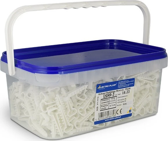 Elektro Plast „Electro-Plast“ greito surinkimo plokščios USMP-3 formos laikikliai, 600 vnt., 16,23 Elektroplastio laikikliai