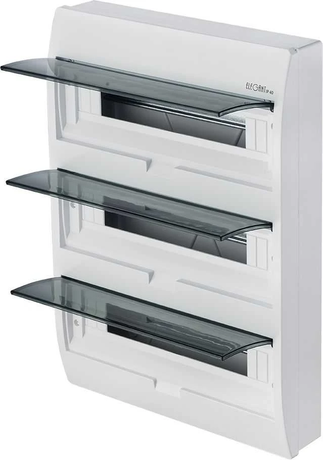 Elektro Plast Nasielsk 2408-01 Elegantiškas 3x18 paviršinis IP40 3/54 N+PE modulinis skirstomasis įrenginys 2408-01