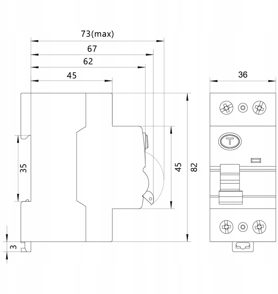 Elektro Plast 87.822 NEO 25A 30mA 2 polių diferencialinis automatinis jungiklis, AC tipo, RCD/25A/2P