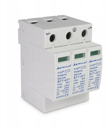 Elektro Plast 87.741 PV viršįtampio ribotuvai 3P (T1+T2 DC) BY7-40Y-DC 1200VDC 87.741