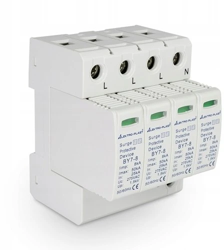 Elektro Plast 87.786 Viršįtampių ribotuvas B+C 4P (T1+T2 AC) 8kA BY7-8 87.786