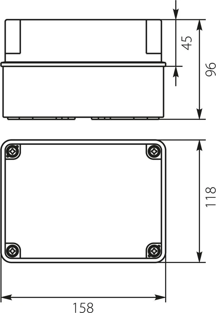 Elektro Plast 28.24 Dėžė n/t 158mm 118x 96mm plastikinis IP65 rutulys PH-2B.1 28.24