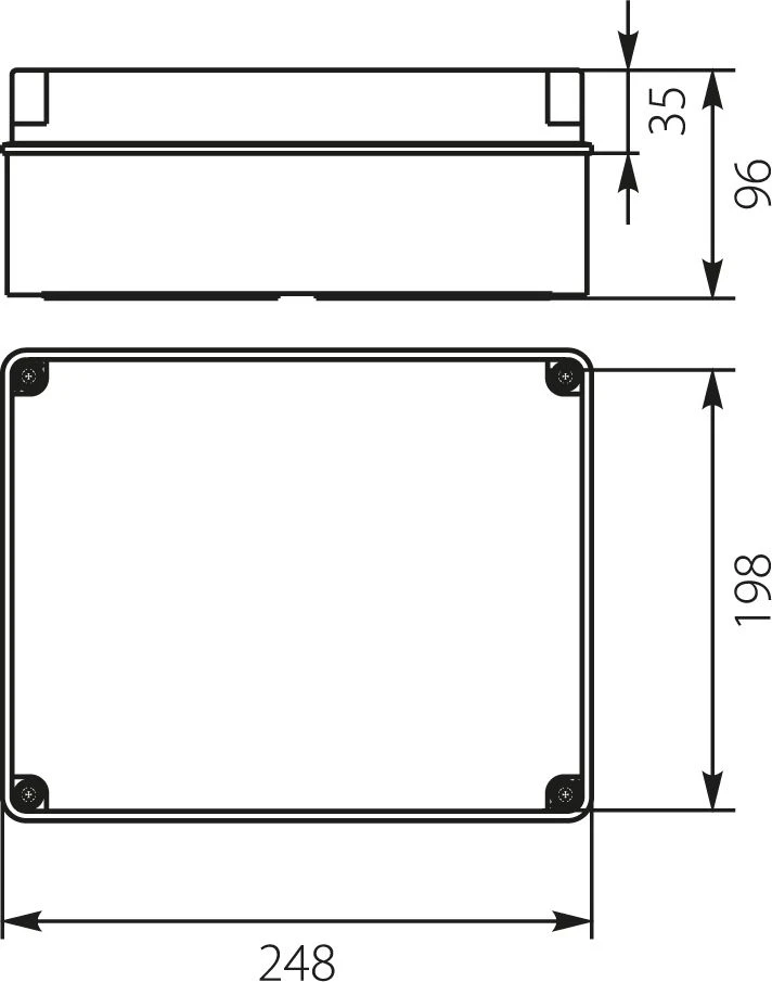 Elektro Plast 28.41 Dėžė n/t 248mm 198x 96mm plastikinis IP65 rutulys PH-4A.1 28.41