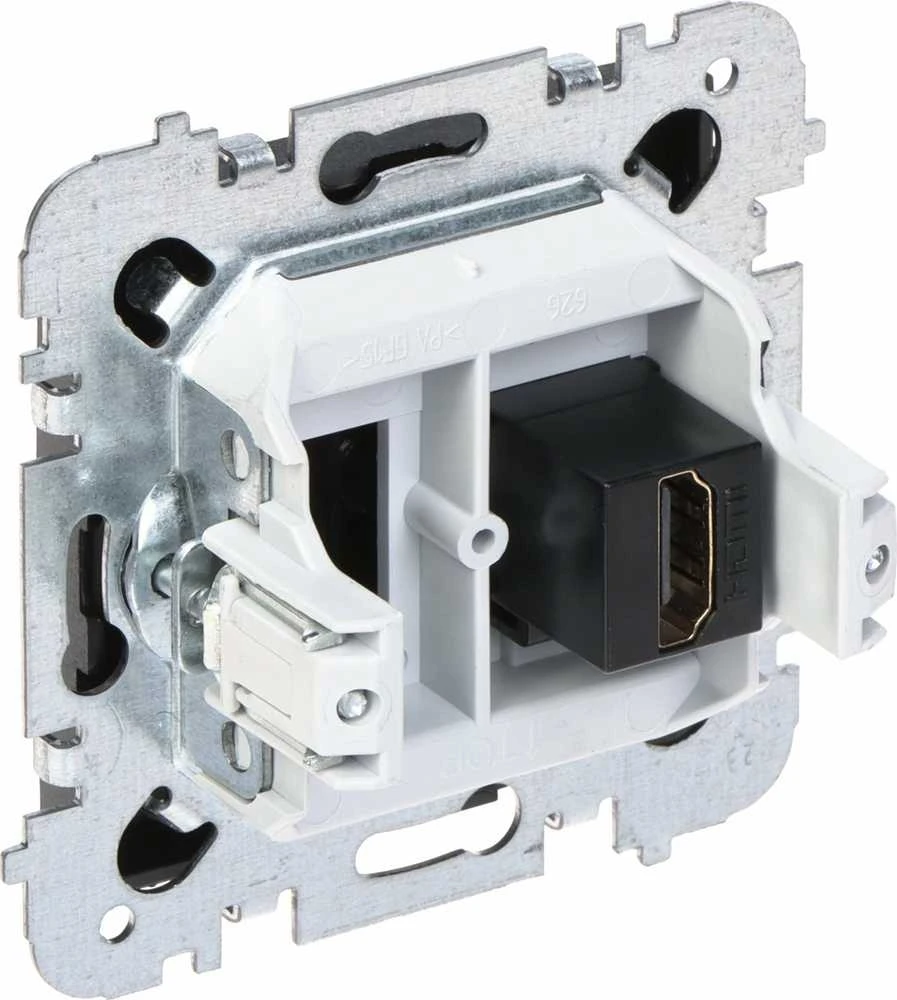 HDMI lizdo mechanizmas su metaliniu rėmeliu